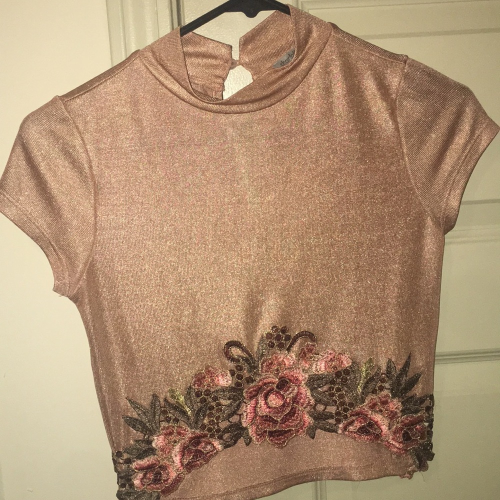 Flower sparkle top for women